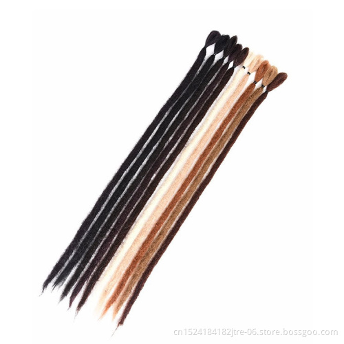 2 color custom silk double ended dreadlocks hair extensions product, fluffy 24" long 0.4cm dreadlock braids hair weave in bulk